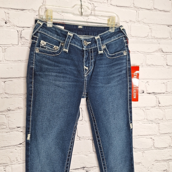 True Religion Genuine Indigo Halle Sup Mid Rise Super Skinny Jeans New Sz 25 - Picture 2 of 12